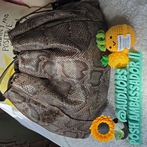 Furla EUC  Python Embossed Hobo Bag, Leather Tassell, Super Soft